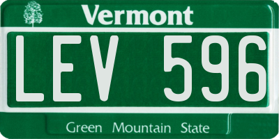 VT license plate LEV596