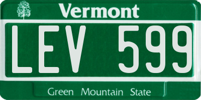 VT license plate LEV599
