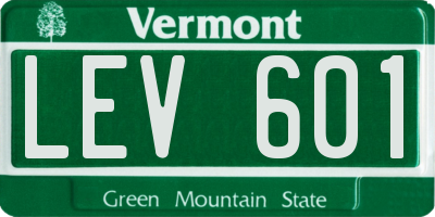 VT license plate LEV601