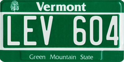 VT license plate LEV604