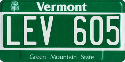 VT license plate LEV605
