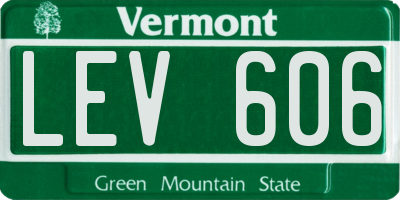 VT license plate LEV606