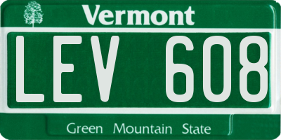 VT license plate LEV608