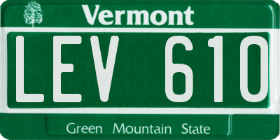 VT license plate LEV610