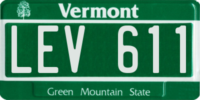 VT license plate LEV611
