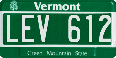 VT license plate LEV612