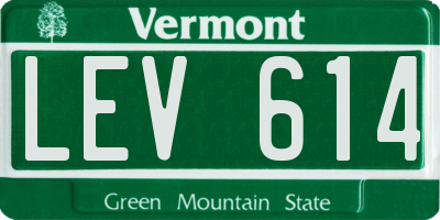 VT license plate LEV614