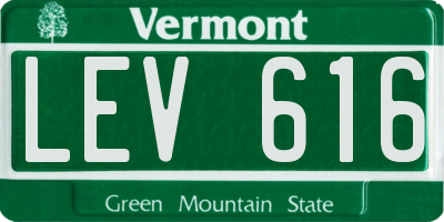 VT license plate LEV616