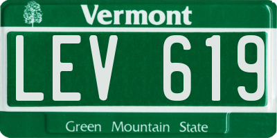 VT license plate LEV619