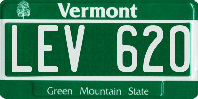 VT license plate LEV620