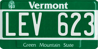 VT license plate LEV623
