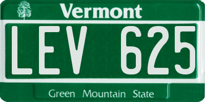 VT license plate LEV625