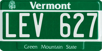 VT license plate LEV627