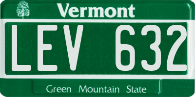 VT license plate LEV632