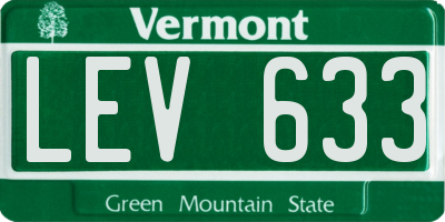 VT license plate LEV633