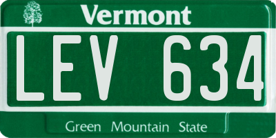 VT license plate LEV634