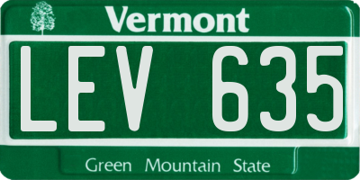 VT license plate LEV635