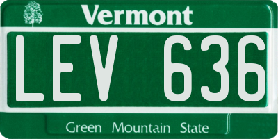 VT license plate LEV636