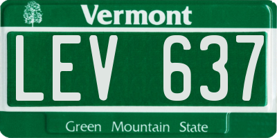 VT license plate LEV637