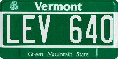 VT license plate LEV640
