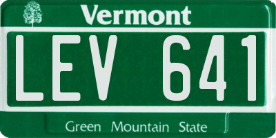 VT license plate LEV641
