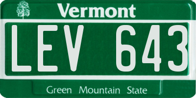 VT license plate LEV643
