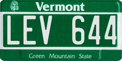 VT license plate LEV644