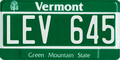 VT license plate LEV645
