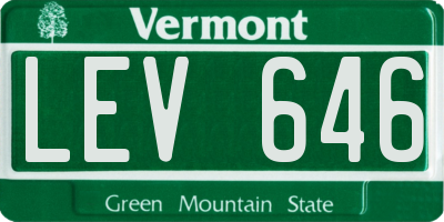 VT license plate LEV646