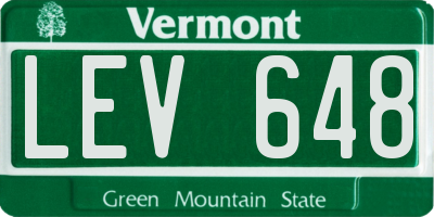 VT license plate LEV648