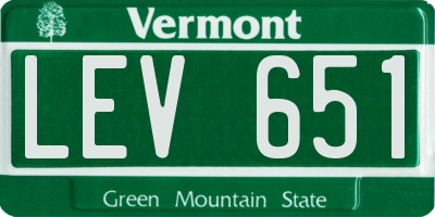 VT license plate LEV651