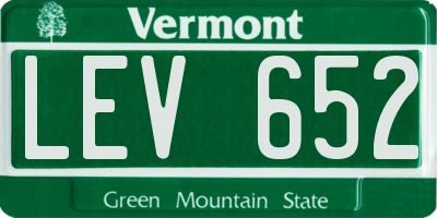 VT license plate LEV652