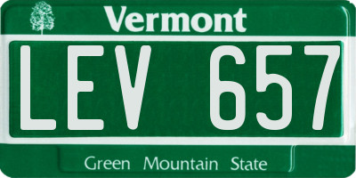 VT license plate LEV657