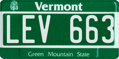 VT license plate LEV663