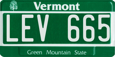 VT license plate LEV665
