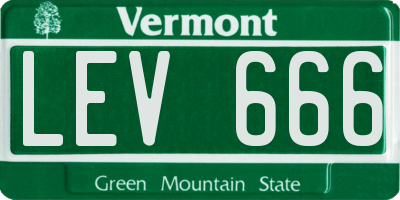 VT license plate LEV666