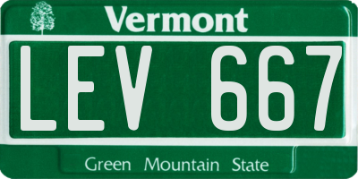 VT license plate LEV667