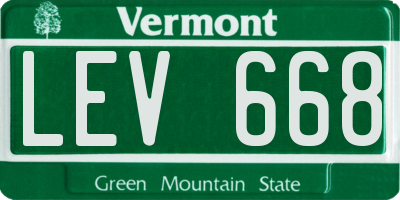 VT license plate LEV668