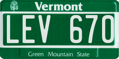 VT license plate LEV670