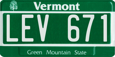 VT license plate LEV671