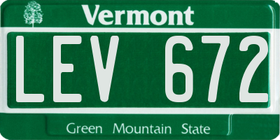 VT license plate LEV672