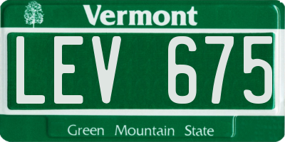 VT license plate LEV675