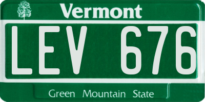 VT license plate LEV676