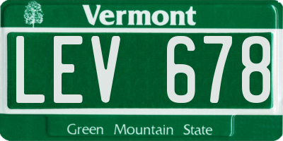 VT license plate LEV678