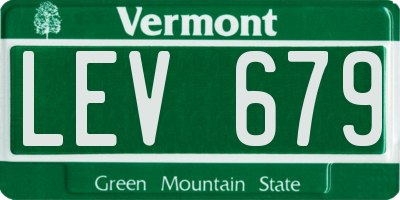 VT license plate LEV679