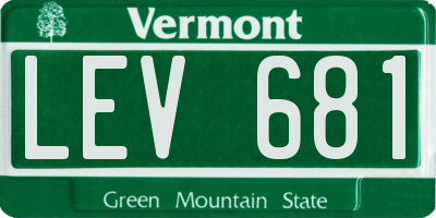 VT license plate LEV681