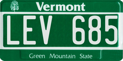 VT license plate LEV685