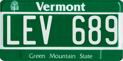 VT license plate LEV689
