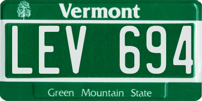 VT license plate LEV694