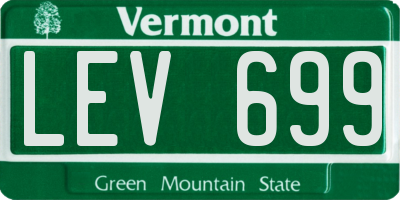 VT license plate LEV699